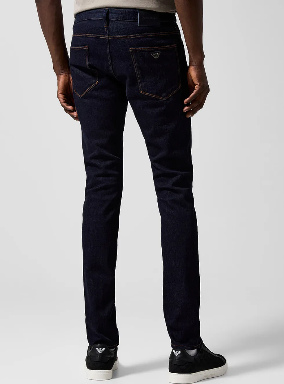 Raw denim slim-leg jean