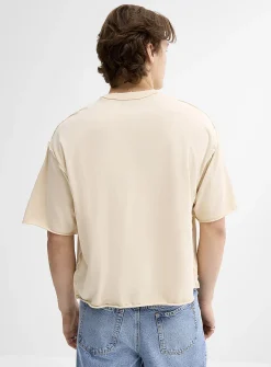 Raw hem cropped loose t-shirt