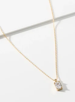 Rectangular crystal necklace