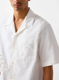 Regenerated openwork cabana shirt