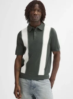 Retro block knit polo
