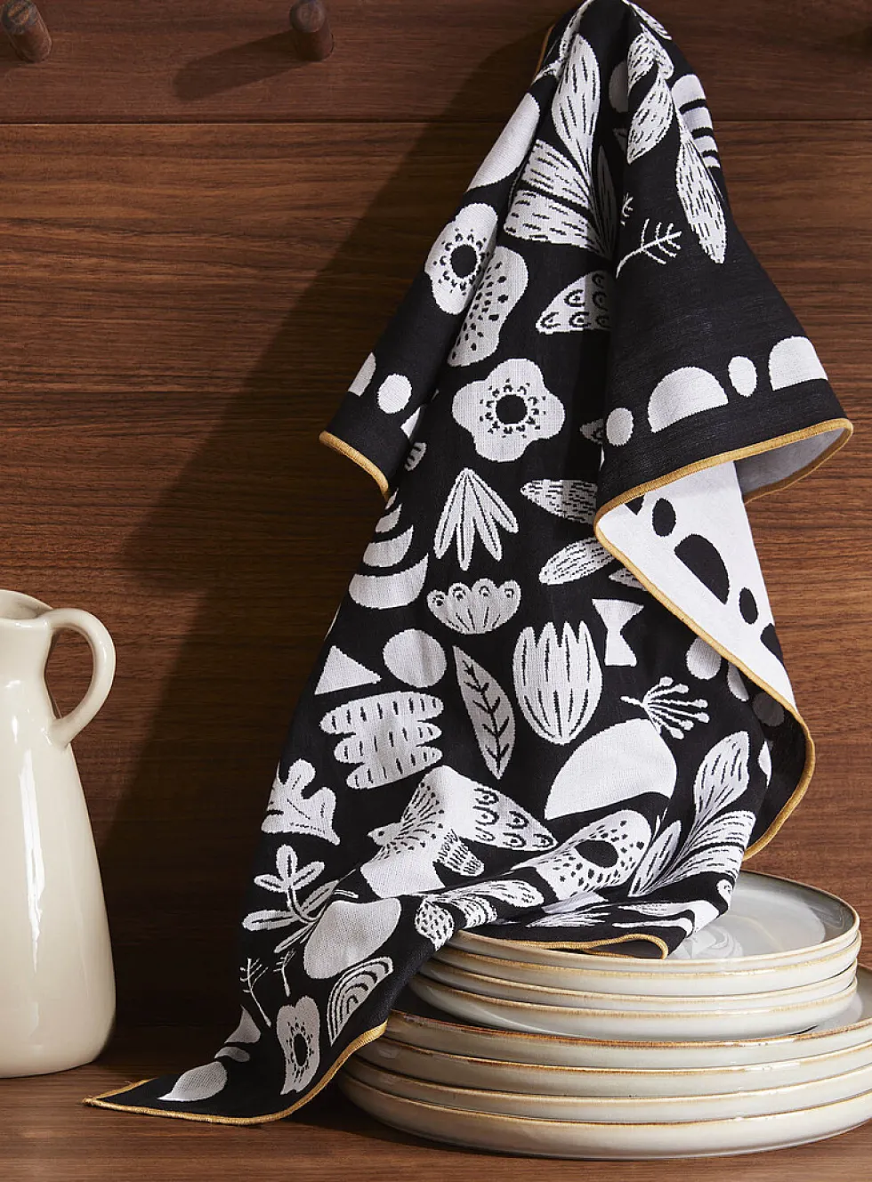 Retro nature jacquard tea towel