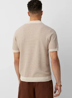 Retro stripe knit polo