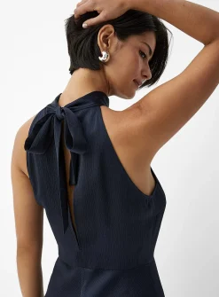 Rheo hammered satin halter dress