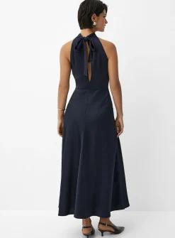 Rheo hammered satin halter dress