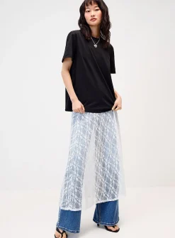 Rhinestone wings loose T-shirt