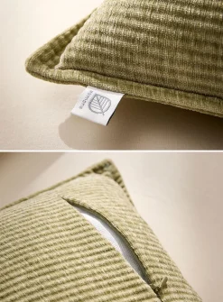 Ribbed chenille knit removable cover cushion