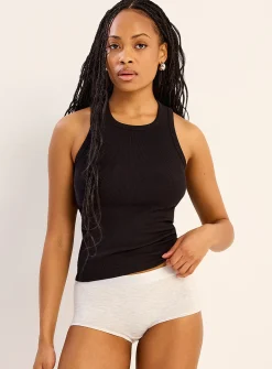 Ribbed crew-neck cami