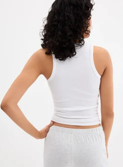 Ribbed crew-neck cami