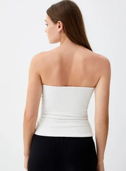 Ribbed double-layer tube top