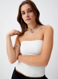 Ribbed double-layer tube top