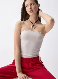 Ribbed double-layer tube top