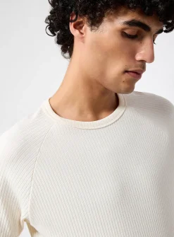 Ribbed raglan-sleeve T-shirt