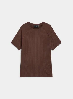 Ribbed raglan-sleeve T-shirt