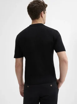 Ribbed responsible merino wool polo