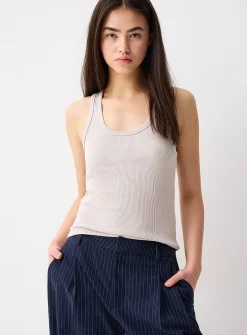 Ribbed scoop-neck cami