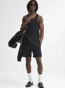 Ribbed stretch jersey tank