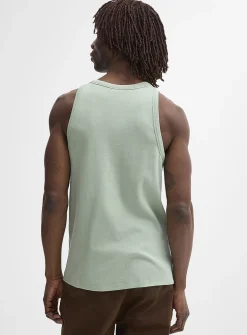 Ribbed stretch jersey tank