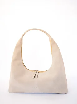 Riviera Hobo taupe suede bag