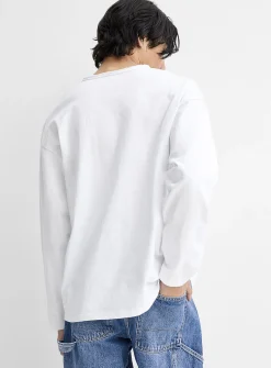Rolled neck Henley T-shirt
