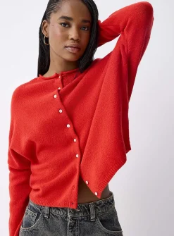 Roll-edge cardigan
