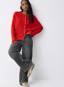 Roll-edge cardigan