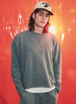 Rolled-hem loose sweater