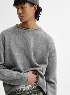 Rolled-hem loose sweater