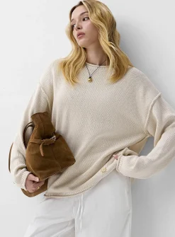 Rolled-hem loose sweater