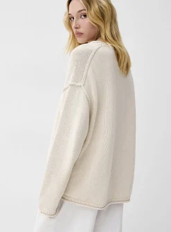 Rolled-hem loose sweater