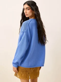 Rolled-hem loose sweater