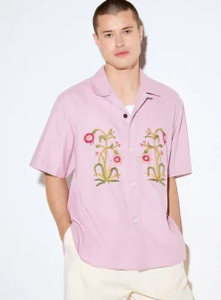 Ronen floral bouquet embroidery shirt