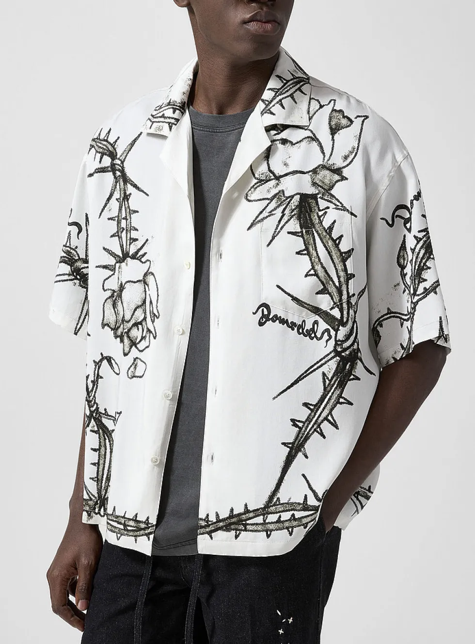 Roses and thorns cabana shirt