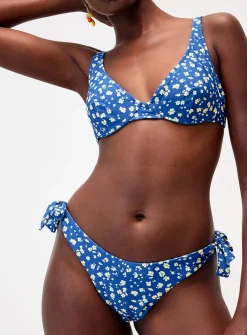 Royal blue and yellow flower cheeky bottom