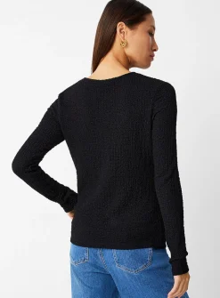 Ruched long-sleeve T-shirt