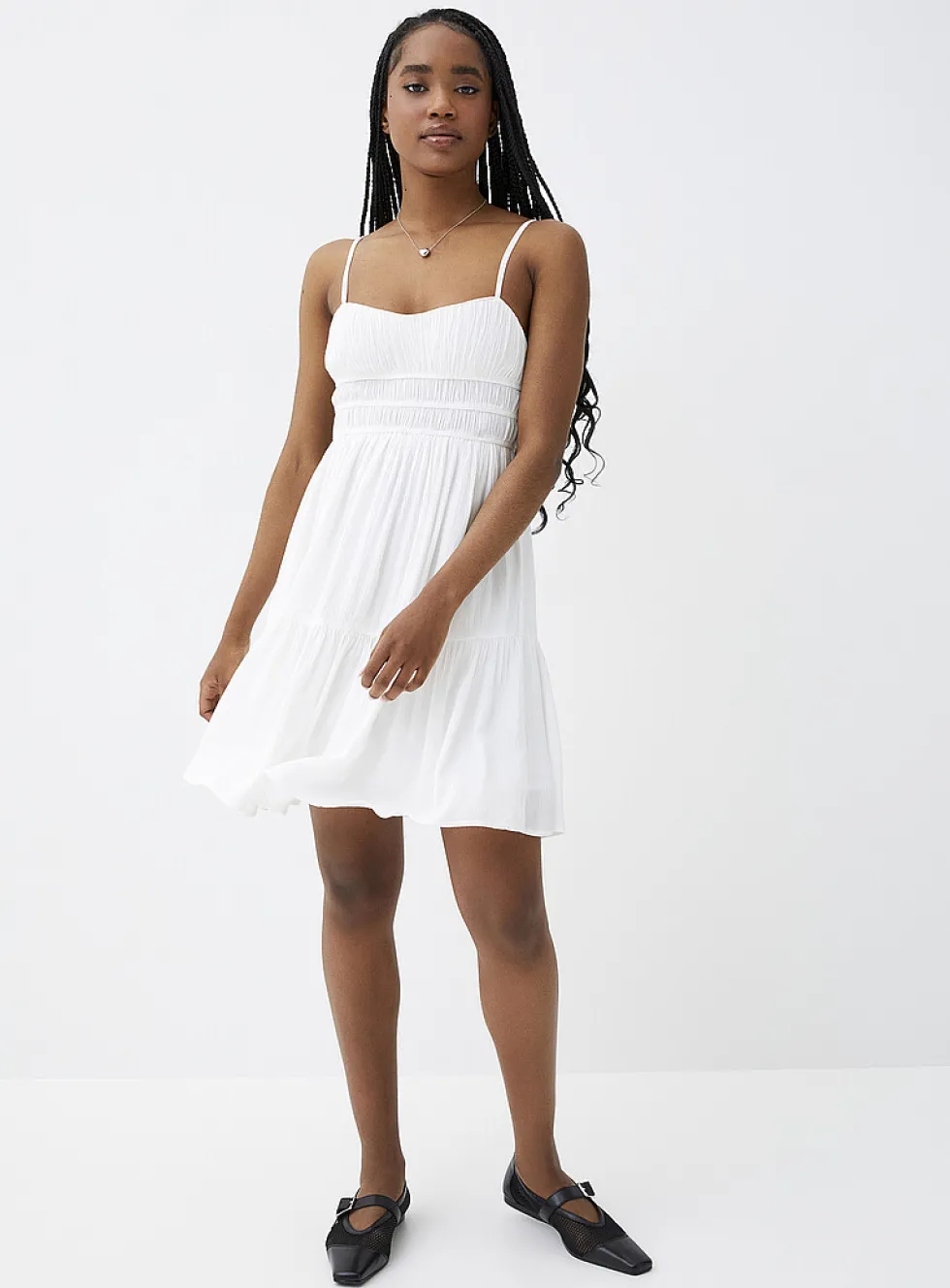 Ruching and ruffles dress