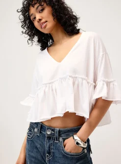 Ruffled bohemian T-shirt