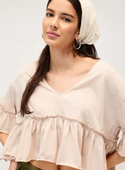 Ruffled bohemian T-shirt
