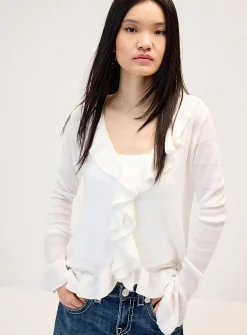 Ruffled cardigan