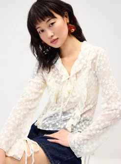 Ruffled lace blouse