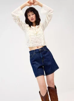 Ruffled lace blouse