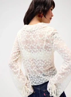 Ruffled lace blouse