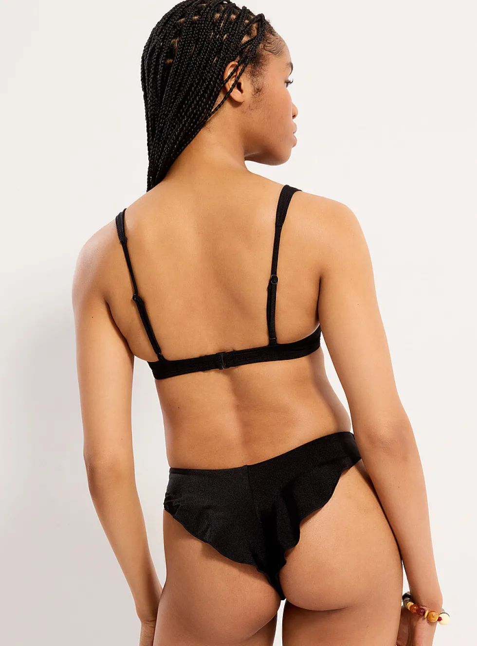 Ruffled slim bikini bottom
