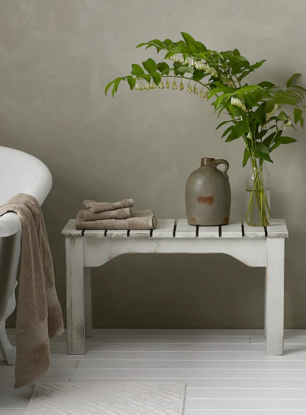 Rustic slats bench