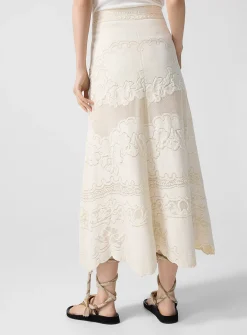 Sanaya floral guipure maxi skirt