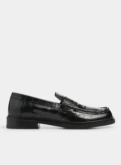 Santiago croc penny loafers