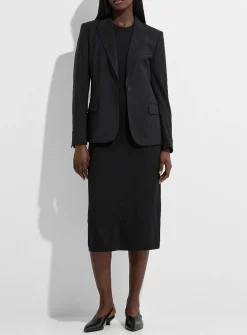 Sasha stretch cool wool fitted blazer