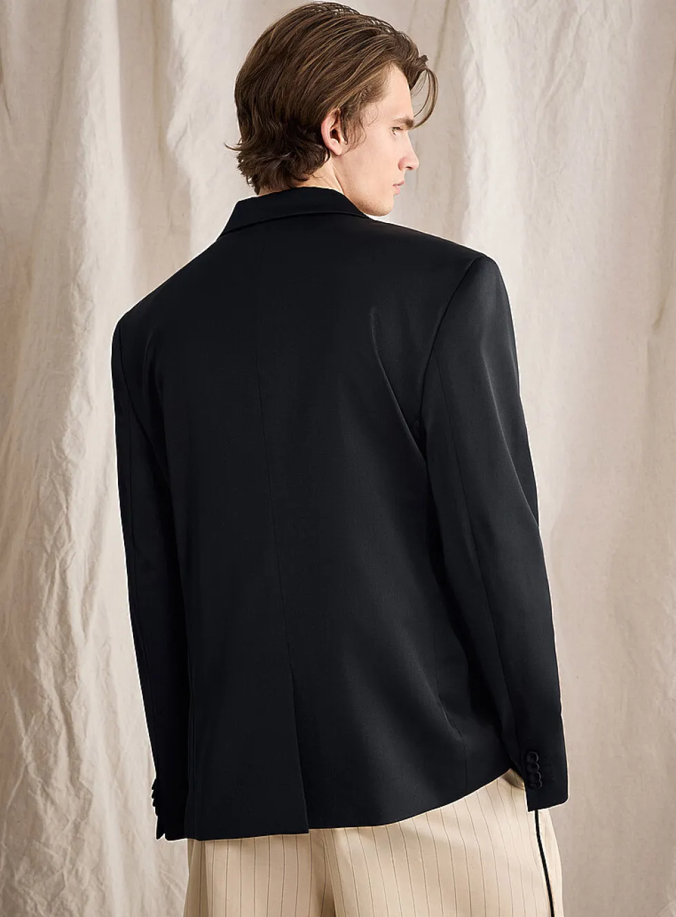 Satiny double-breasted jacket