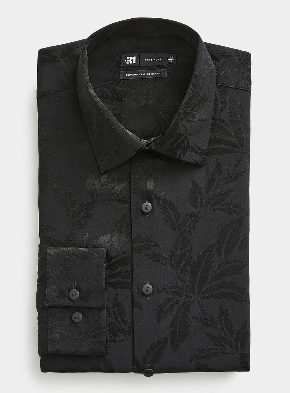 Satiny foliage fluid shirt