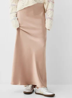 Satiny maxi skirt